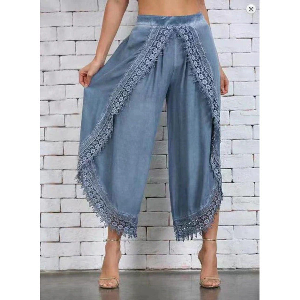Isabella | Boho Chic Lace-Trim Pants